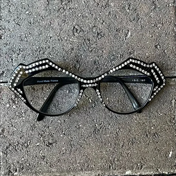 Vintage diamanté black eyeglasses